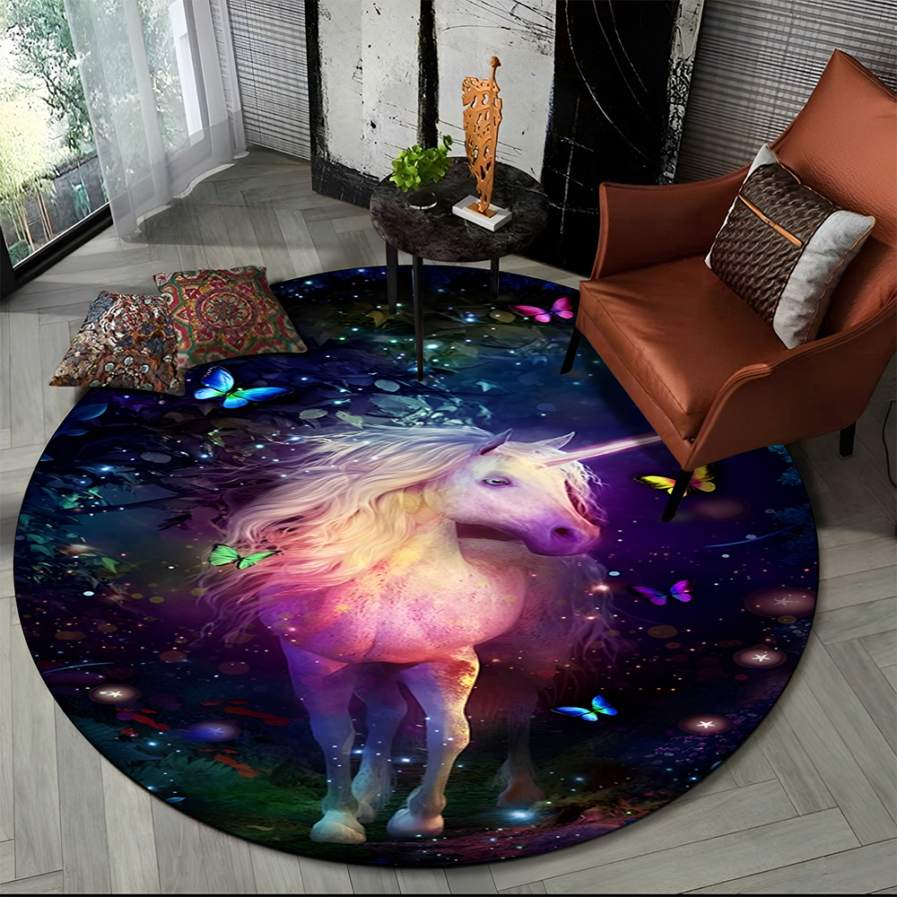 Outdoor Camping Games For Adults - Tapis rond licorne Animal de dessin