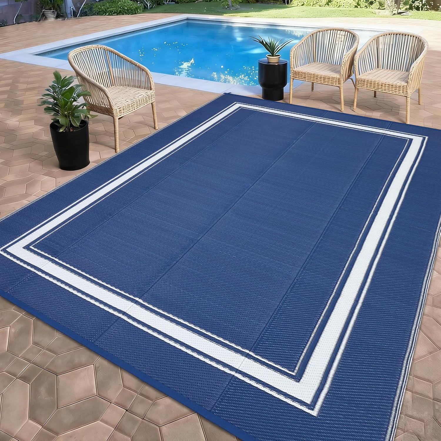 Outdoor Camping Rugs 8X10 - Tapis d'extérieur 8x10/9x12FT, tapis de salon,
