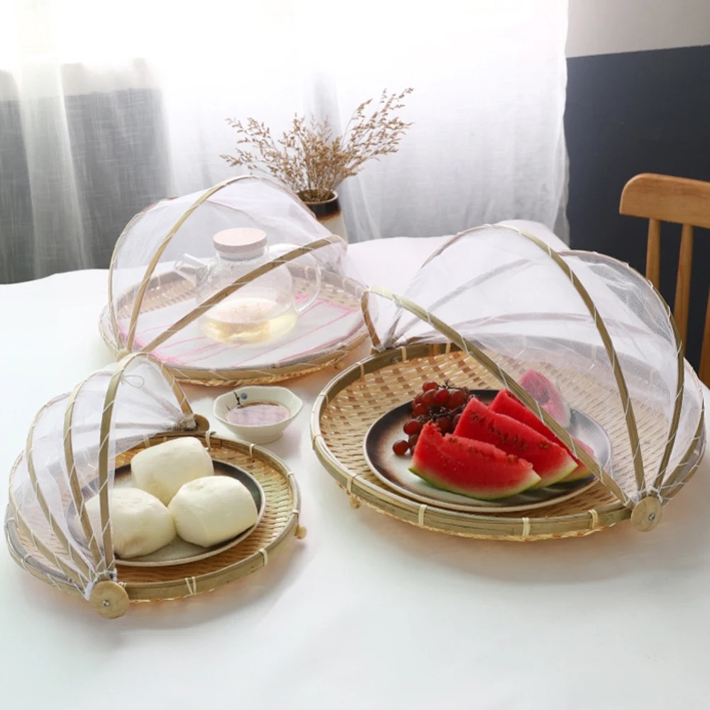 Outdoor Camping Mosquito Net - Panier tissé en bambou, filet anti-moustiques,