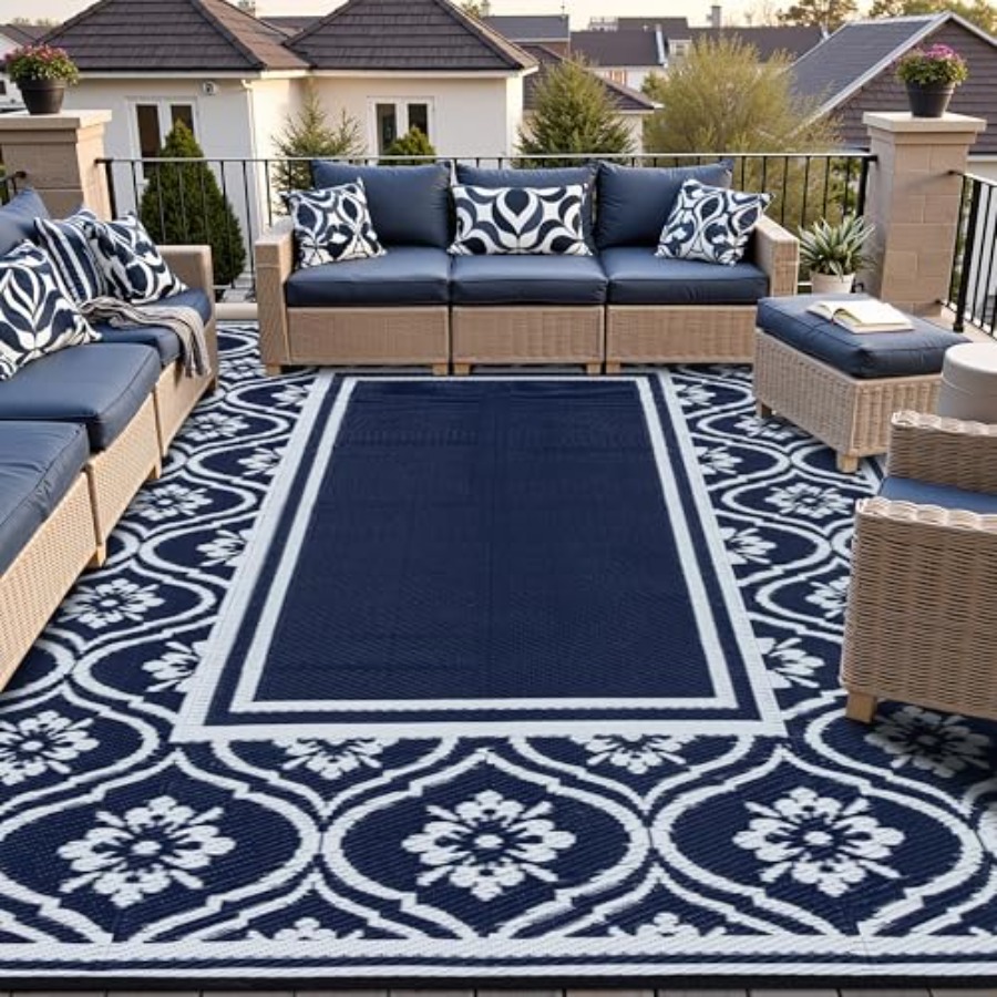 Outdoor Camping Rugs 8X10 - Tapis d'extérieur 8x10 pieds pour patio,
