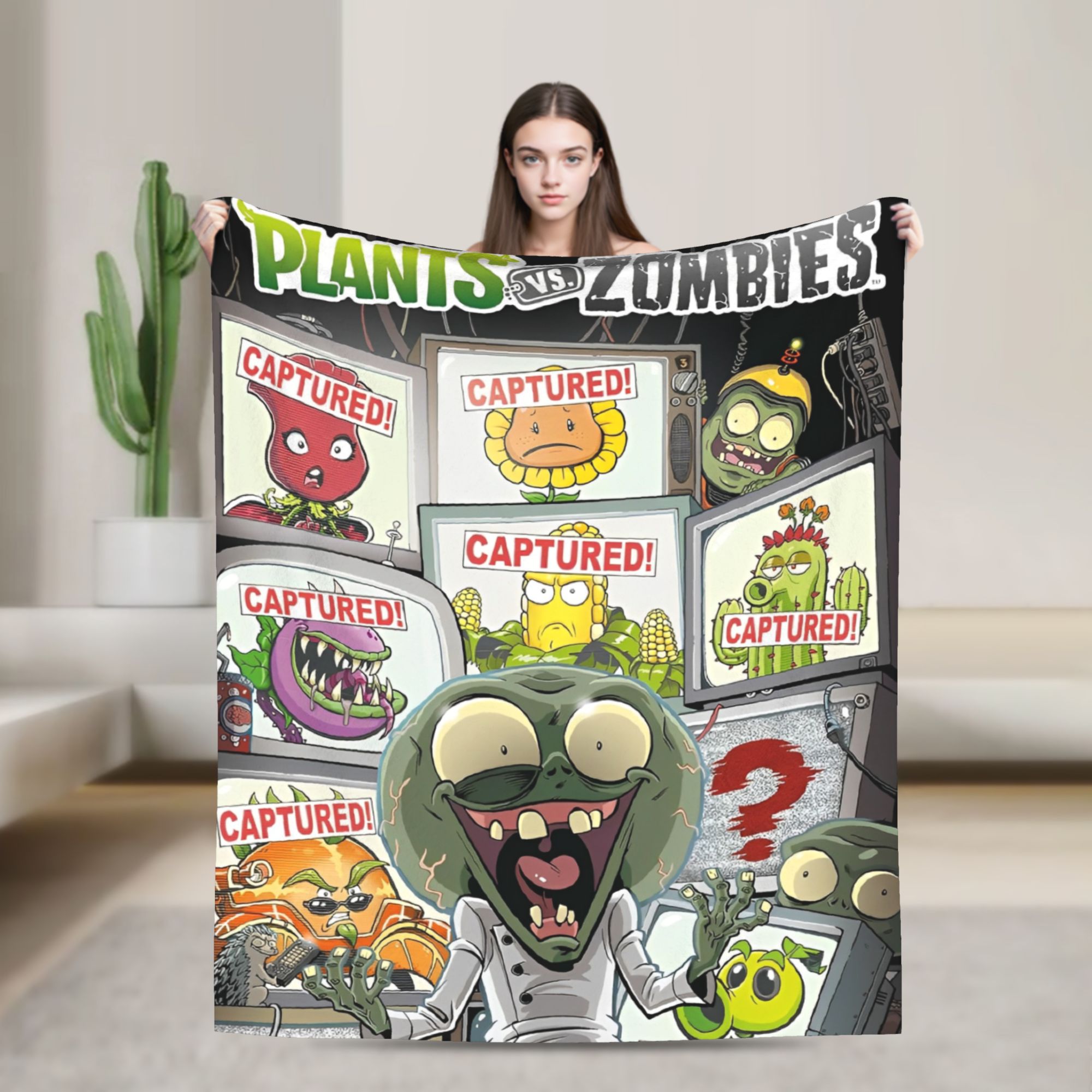 Outdoor Camping Games For Adults - Couverture en flanelle Game P-Plants-vs-Zombie, couvertures