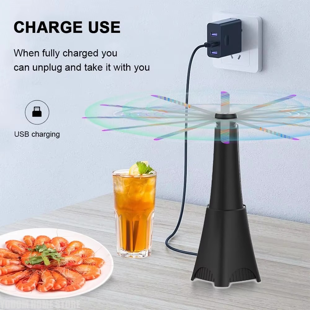Camp Table Folding - Ventilateurs anti-mouches portables pour tables, ventilateur