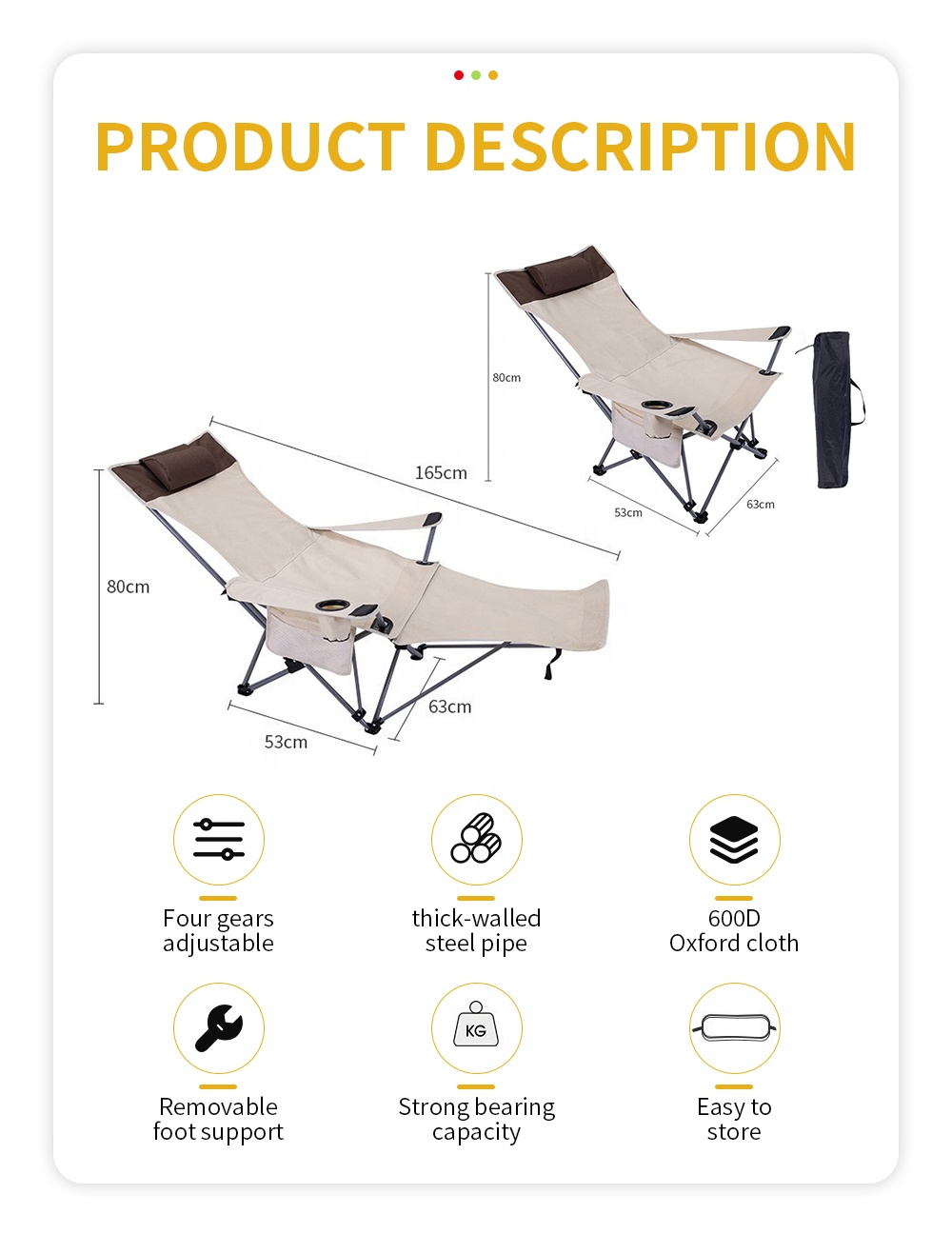 Chaise pliante inclinable port - Outdoor Chair Camping avis et prix
