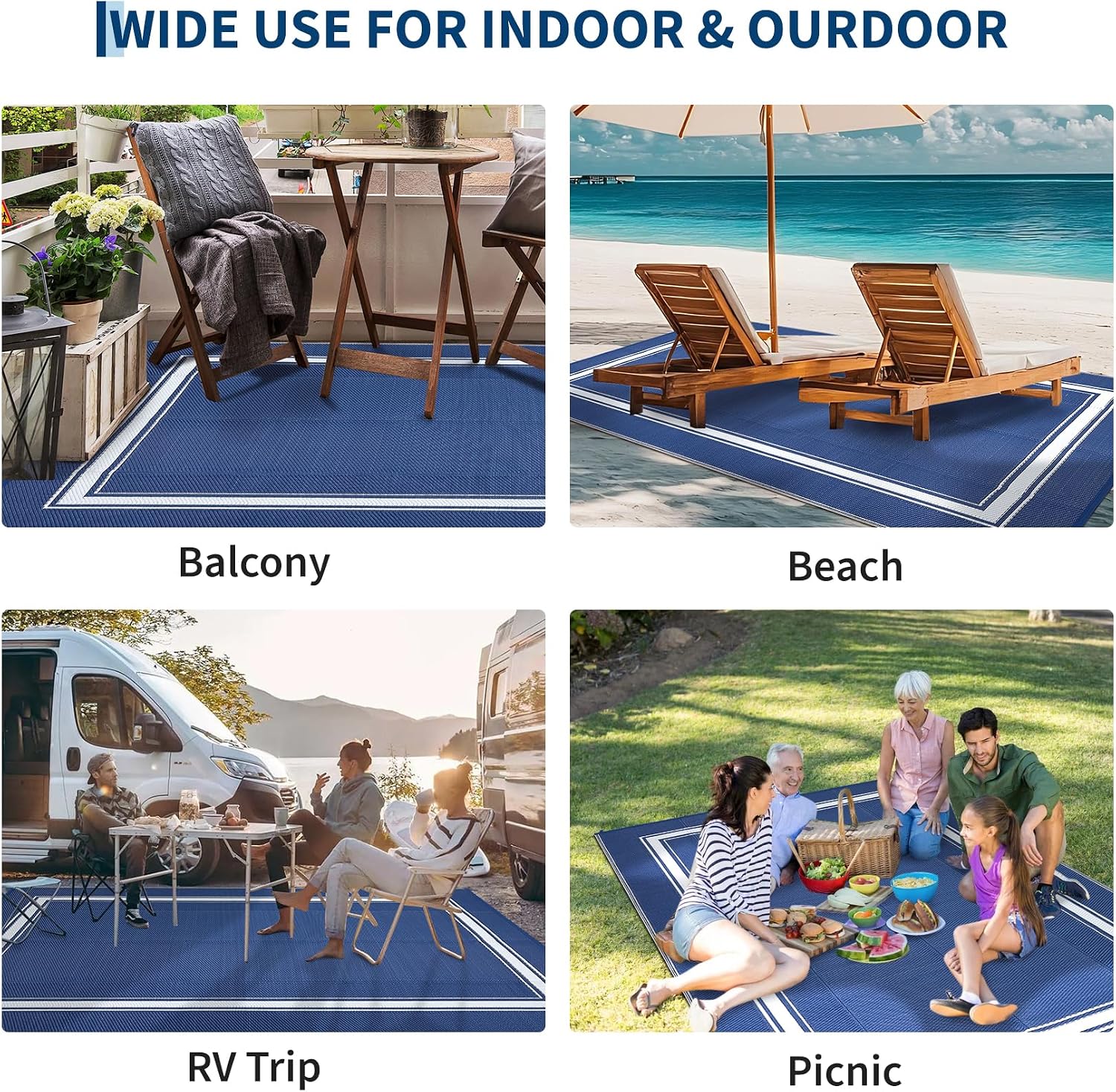 Tapis d'extérieur 8x10/9x12FT, - Outdoor Camping Rugs 8X10 avis et prix