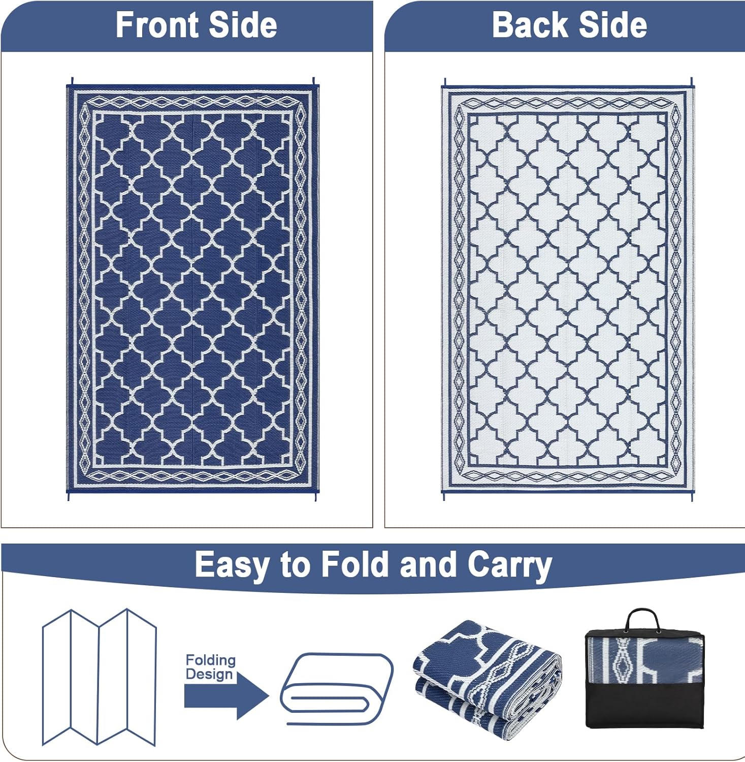 Tapis d'extérieur réversible 8 - Outdoor Camping Rugs 8X10 avis et prix