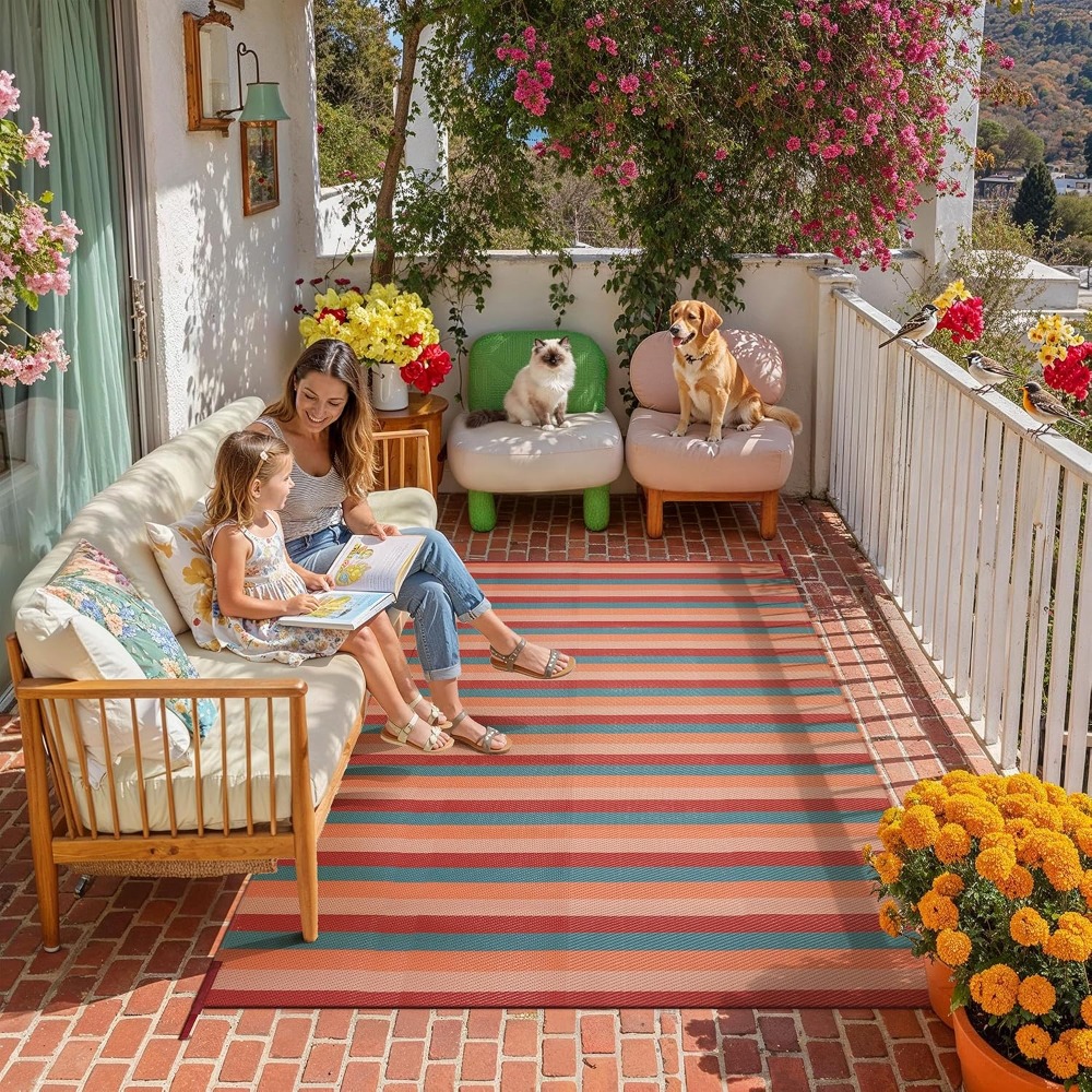 Tapis d'extérieur 5x8 rayé ora - Outdoor Camping Decke avis et prix