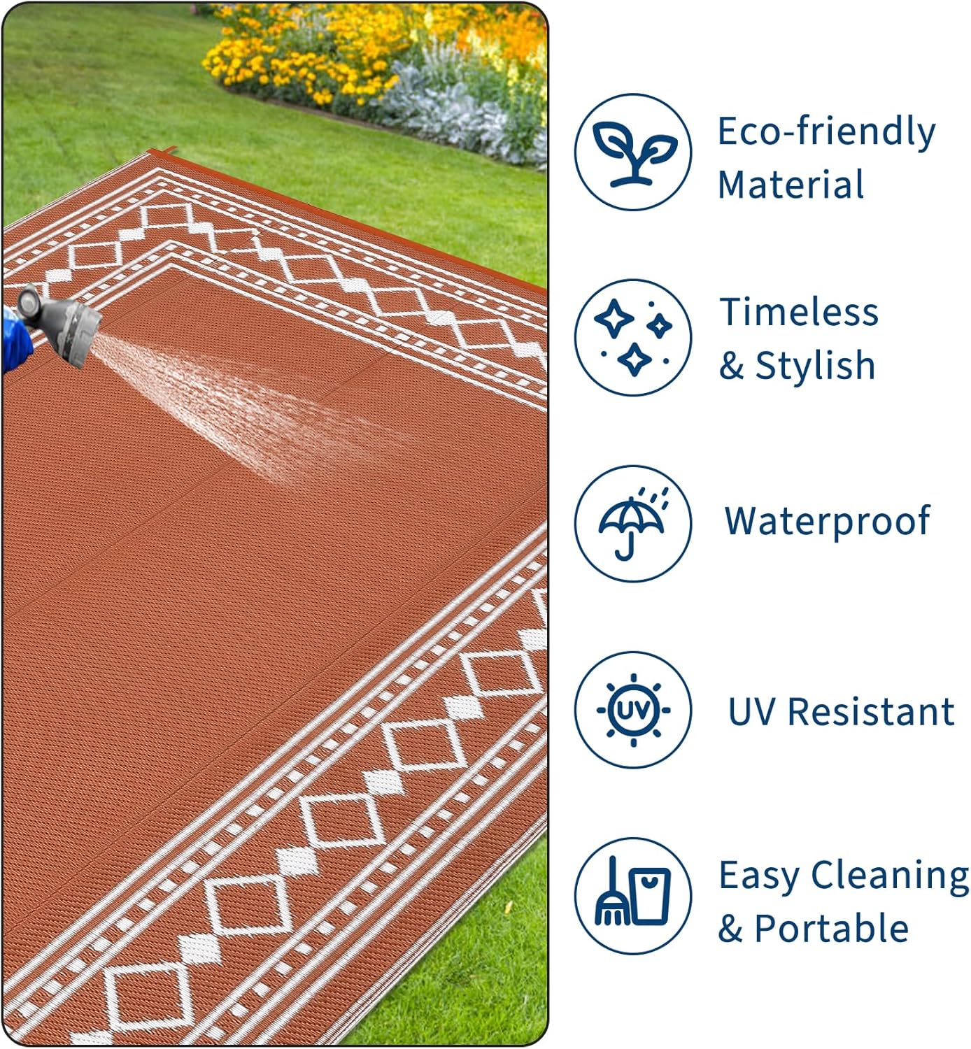 Tapis d'extérieur réversible e - Outdoor Camping Rugs 8X10 avis et prix